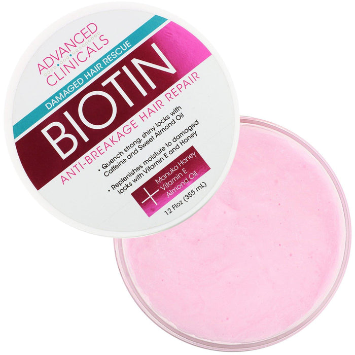 Advanced Clinicals, Biotin, Anti-Breakage Hair Repair, 12 fl oz (355 ml) - HealthCentralUSA