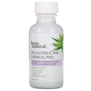 InstaNatural, 30% Glycolic AHA Chemical Peel, 1 fl oz (30 ml) - HealthCentralUSA