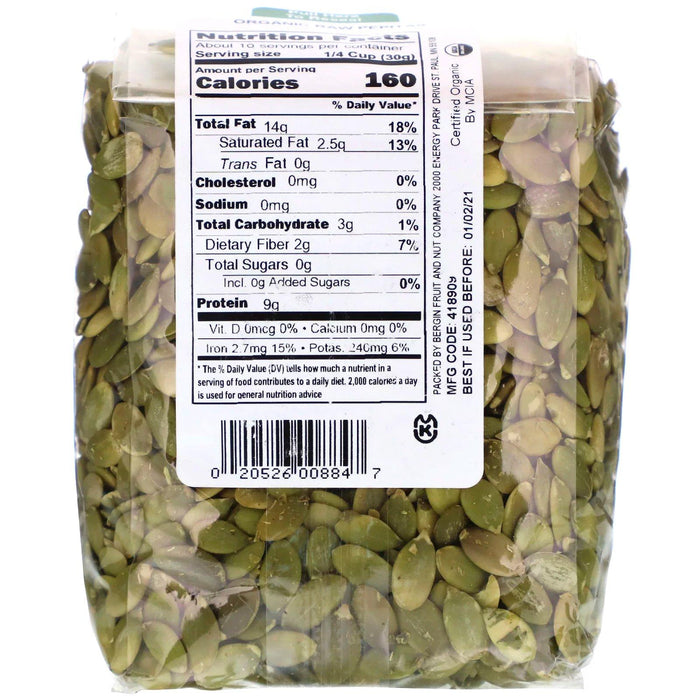 Bergin Fruit and Nut Company, Organic Raw Pepitas, 10 oz (284 g) - HealthCentralUSA