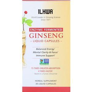 Ilhwa, Enzyme Fermented, Ginseng, 30 Liquid Capsules - HealthCentralUSA