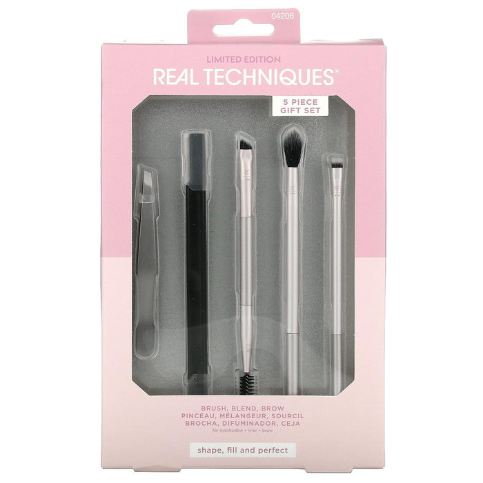 Real Techniques, Brush, Blend, Brow Gift Set, Limited Edition, 5 Piece Set - HealthCentralUSA