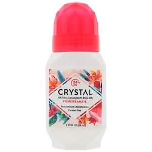 Crystal Body Deodorant, Natural Deodorant Roll-On, Pomegranate, 2.25 fl oz (66 ml) - HealthCentralUSA