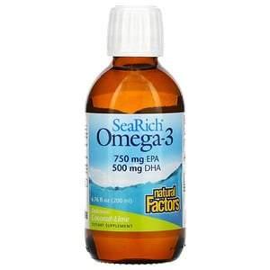 Natural Factors, SeaRich Omega-3, Delicious Coconut-Lime, 6.76 fl oz (200 ml) - HealthCentralUSA