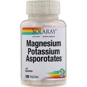 Solaray, Magnesium Potassium Asporotates, 120 VegCaps - HealthCentralUSA