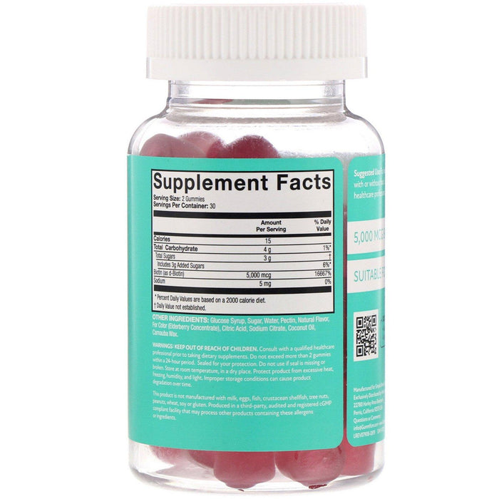 GummYum!, Biotin Gummies, Natural Strawberry Flavor, 2,500 mcg, 60 Gummies - HealthCentralUSA