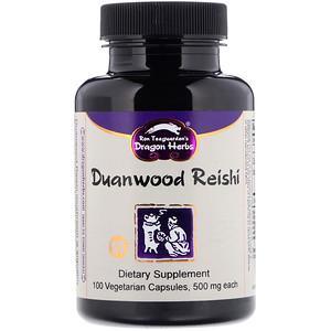 Dragon Herbs, Duanwood Reishi, 500 mg, 100 Vegetarian Capsules - HealthCentralUSA