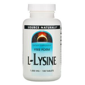Source Naturals, L-Lysine, 1,000 mg, 100 Tablets - HealthCentralUSA