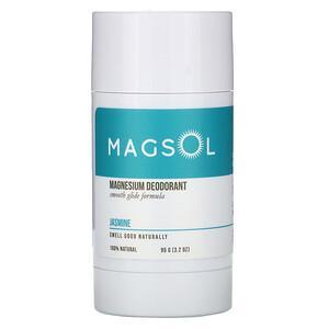 Magsol, Magnesium Deodorant, Jasmine, 3.2 oz (95 g) - HealthCentralUSA