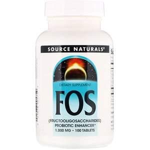 Source Naturals, FOS, 1,000 mg, 100 Tablets - HealthCentralUSA
