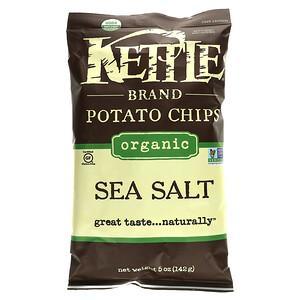 Kettle Foods, Organic Potato Chips, Sea Salt, 5 oz (142 g) - HealthCentralUSA