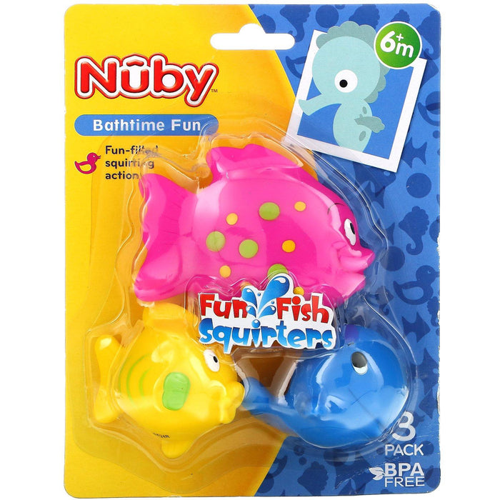 Nuby, Fun Fish Squirters, 6+ Months, 3 Pack - HealthCentralUSA