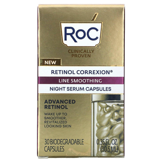 RoC, Retinol Correxion Line Smoothing Night Serum Capsules, 30 Biodegradable Capsules - HealthCentralUSA