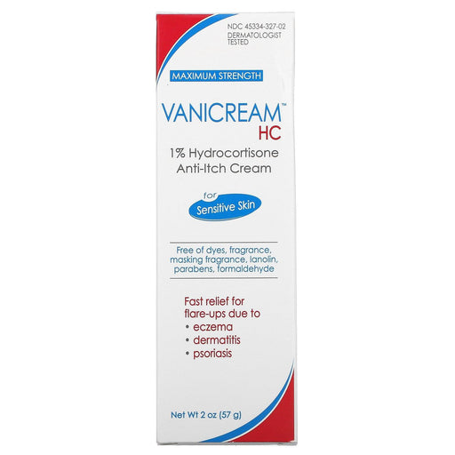 Vanicream, HC 1% Hydrocortisone Anti-Itch Cream, Maximum Strength, For Sensitive Skin, Fragrance Free, 2 oz (57 g) - HealthCentralUSA