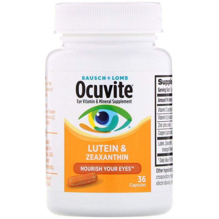 Bausch & Lomb, Ocuvite, Lutein & Zeaxanthin, 36 Capsules - HealthCentralUSA