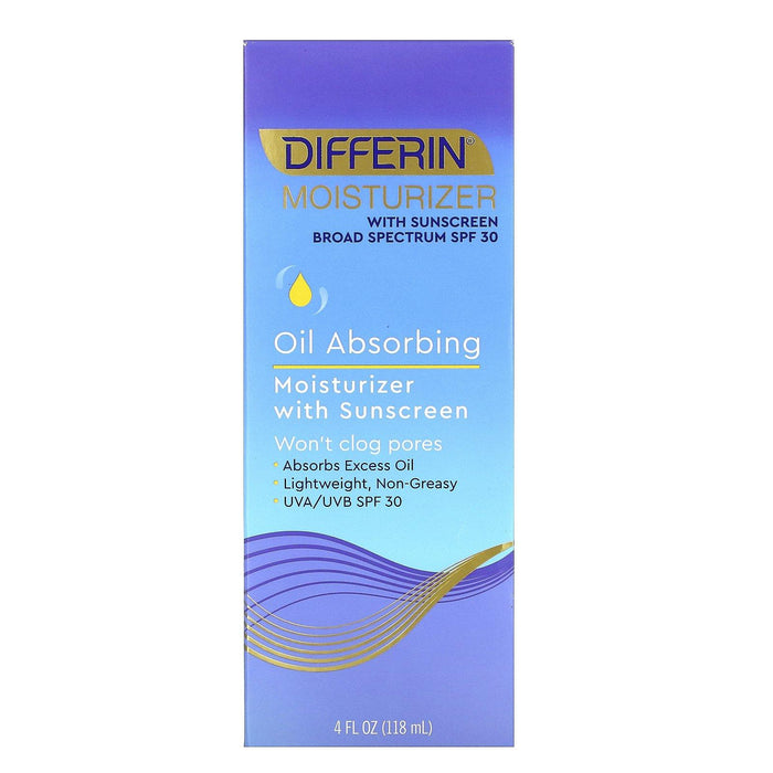 Differin, Oil Absorbing Moisturizer with Sunscreen, SPF 30, 4 fl oz (118 ml) - HealthCentralUSA