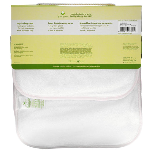 Green Sprouts, Stay-Dry Burp Pads, White, 5 Pack - HealthCentralUSA