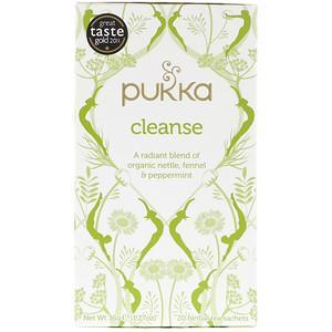 Pukka Herbs, Cleanse Herbal Tea, Caffeine Free, 20 Sachets, 1.27 oz (36 g) - HealthCentralUSA