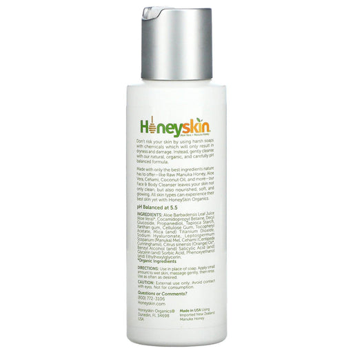 Honeyskin, Face & Body Cleanser, 4 fl oz (118 ml) - HealthCentralUSA