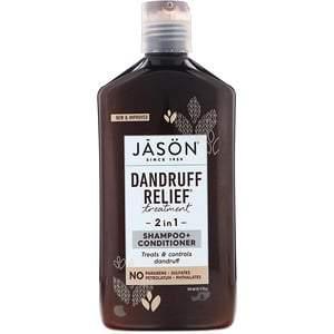 Jason Natural, Dandruff Relief Treatment, 2 in 1, Shampoo + Conditioner, 12 fl oz (355 ml) - HealthCentralUSA