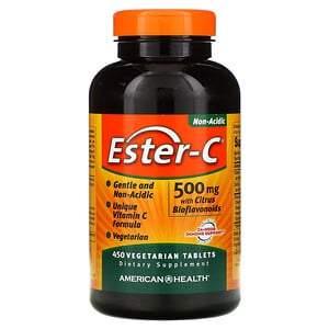 American Health, Ester-C with Citrus Bioflavonoids, 500 mg, 450 Vegetarian Tablets - HealthCentralUSA