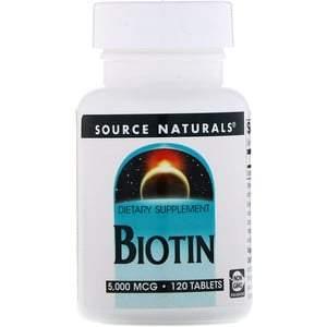 Source Naturals, Biotin, 5,000 mcg, 120 Tablets - HealthCentralUSA