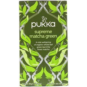 Pukka Herbs, Supreme Matcha Green, 20 Green Tea Sachets, 1.05 oz (30 g) - HealthCentralUSA