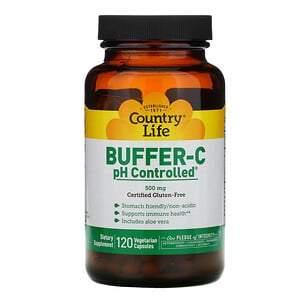 Country Life, Buffer-C, pH Controlled, 500 mg, 120 Vegetarian Capsules - HealthCentralUSA