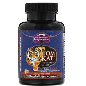 Dragon Herbs, Tom Kat, Potent Jing Tonic For Men, 250 mg, 100 Capsules - HealthCentralUSA