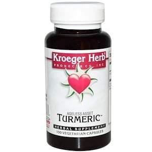 Kroeger Herb Co, Turmeric, 100 Vegetarian Capsules - HealthCentralUSA