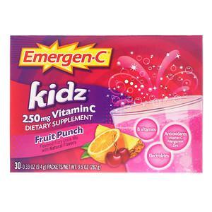 Emergen-C, Kidz, Fruit Punch, 30 Packets, 9.7 oz (276 g) - HealthCentralUSA