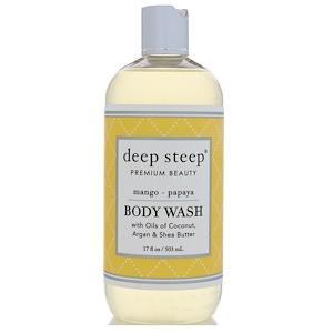 Deep Steep, Body Wash, Mango Papaya, 17 fl oz (503 ml) - HealthCentralUSA