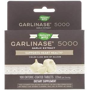Nature's Way, Garlinase 5000, 320 mg , 100 Enteric-Coated Tablets - HealthCentralUSA