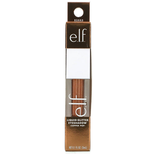 E.L.F., Liquid Glitter Eyeshadow, Copper Pop, 0.1 fl oz (3 ml) - HealthCentralUSA
