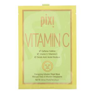 Pixi Beauty, Vitamin C, Energizing Infusion Beauty Sheet Mask, 3 Sheet Masks, 0.8 oz (23 g) Each - HealthCentralUSA