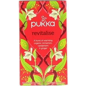 Pukka Herbs, Revitalise, Organic Cinnamon, Cardamom, & Ginger Tea, 20 Tea Sachets, 1.41 oz (40 g) - HealthCentralUSA