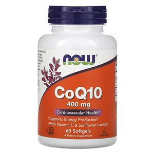 Now Foods, CoQ10, 400 mg, 60 Softgels - HealthCentralUSA