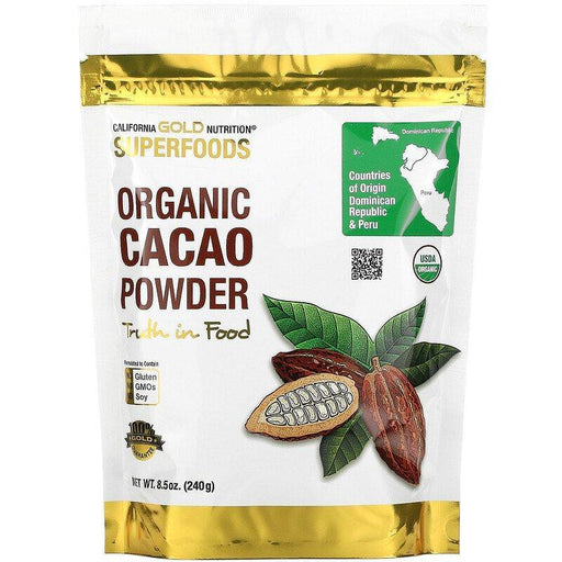 California Gold Nutrition, Superfoods, Organic Cacao Powder, 8.5 oz (240 g) - HealthCentralUSA