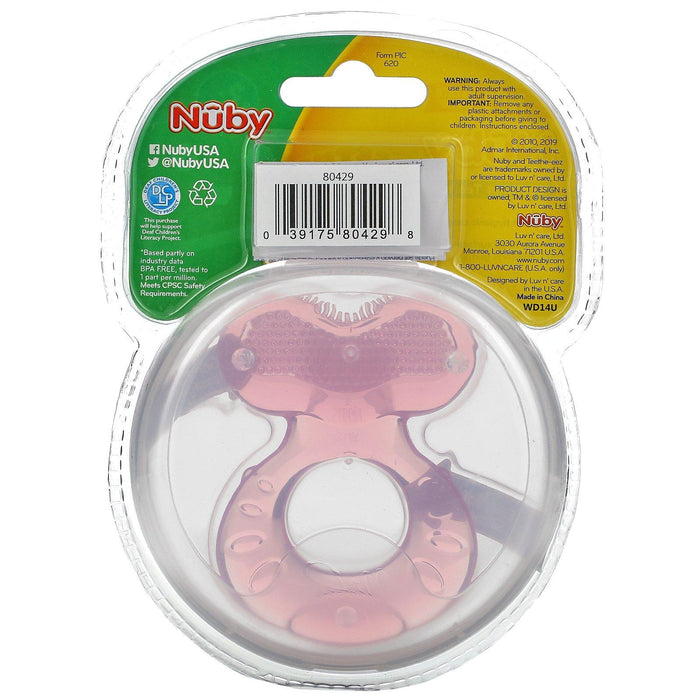 Nuby, Teethe Eez, Soothing Teether, 3+ Months, Pink, 2 Piece Set - HealthCentralUSA