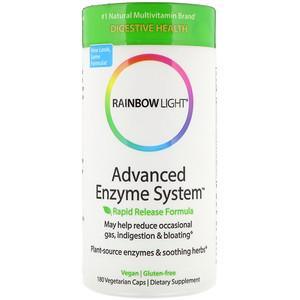 Rainbow Light, Advanced Enzyme System, Rapid Release Formula, 180 Vegetarian Caps - HealthCentralUSA