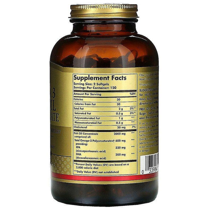 Solgar, Omega-3 Fish Oil Concentrate, 240 Softgels - HealthCentralUSA