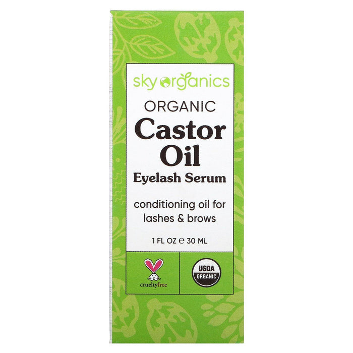 Sky Organics, Organic Castor Oil, Eyelash Serum, 1 fl oz (30 ml) - HealthCentralUSA