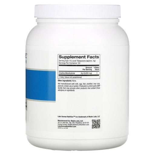 Lake Avenue Nutrition, Creatine Powder, Unflavored, 5,000 mg, 32 oz (907 g) - HealthCentralUSA