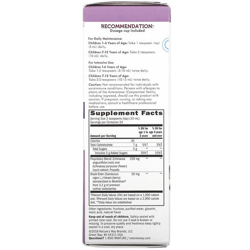 Nature's Way, Sambucus for Kids, Standardized Elderberry, Original Syrup, 8 fl oz (240 ml) - HealthCentralUSA