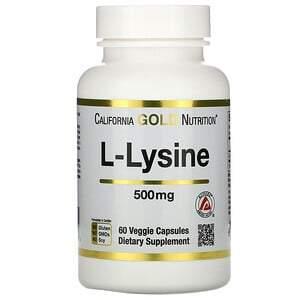 California Gold Nutrition, L-Lysine, 500 mg, 60 Veggie Capsules - HealthCentralUSA