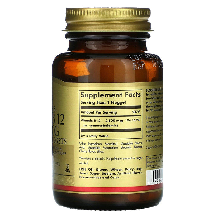 Solgar, Megasorb Vitamin B12, 2,500 mcg, 120 Nuggets - HealthCentralUSA