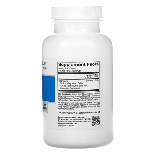 Lake Avenue Nutrition, Magnesium Complex, 300 mg, 250 Tablets - HealthCentralUSA