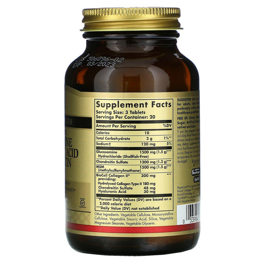 Solgar, Glucosamine Hyaluronic Acid Chondroitin MSM, 60 Tablets - HealthCentralUSA