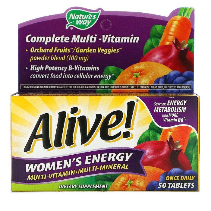 Nature's Way, Alive! Women's Energy, Multi-vitamin-Multi-mineral, 50 Tablets - HealthCentralUSA