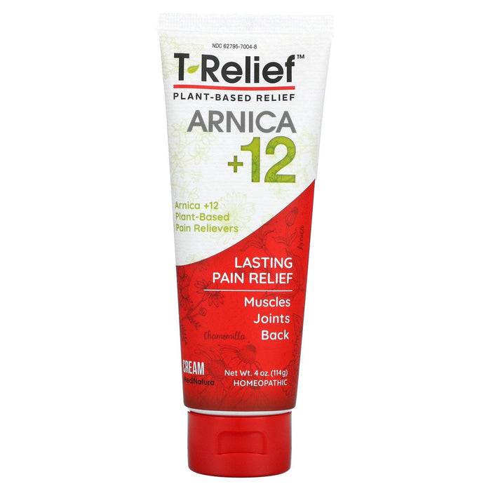MediNatura, T-Relief, Arnica +12, Plant-Based Relief Cream, 4 oz (114 g) - HealthCentralUSA