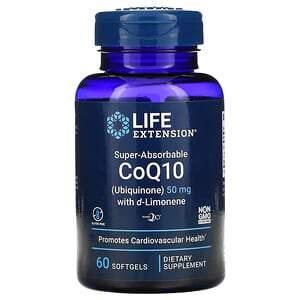 Life Extension, Super-Absorbable CoQ10 with d-Limonene, 50 mg, 60 Softgels - HealthCentralUSA